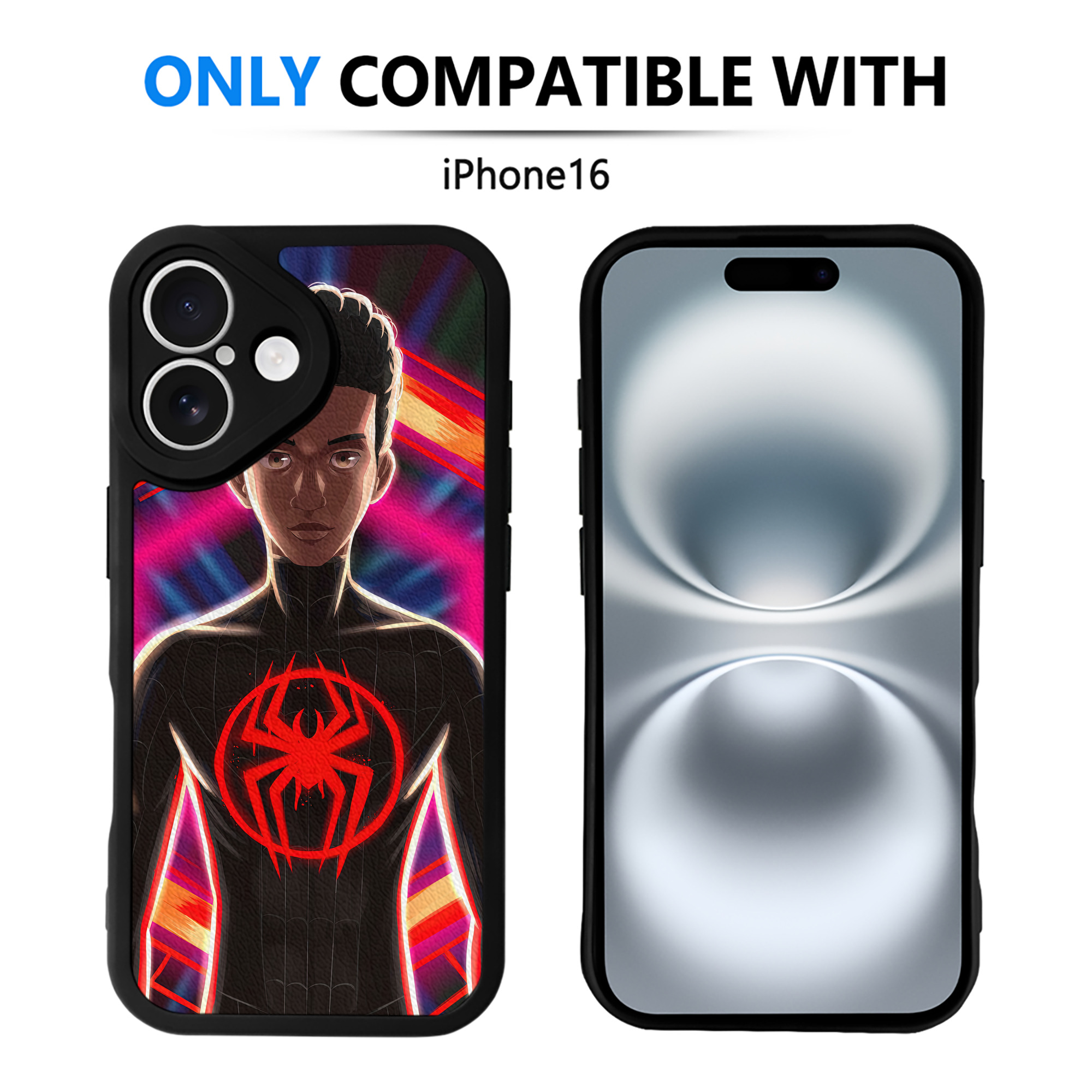 （画像用） Spider Man スパイダーマン 【iPhone 16シリーズ対応】シリコンスマホケース（レザー調） 材質：シリコン